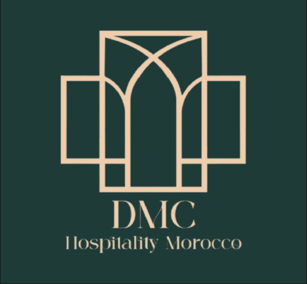 DMC Hospitality Morocco logo on forest green background
