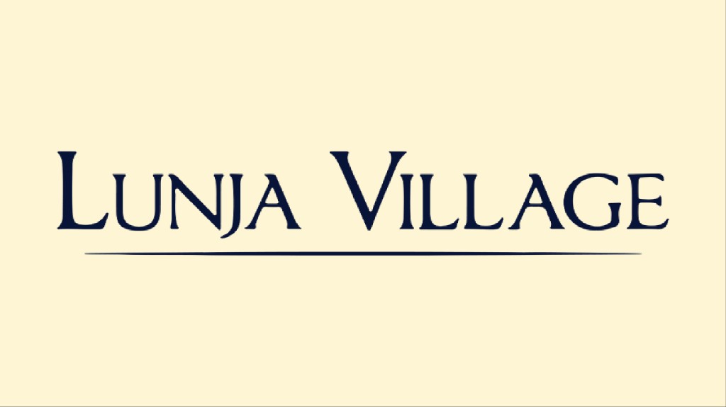 Lunja Village wordmark on creamy vanilla background